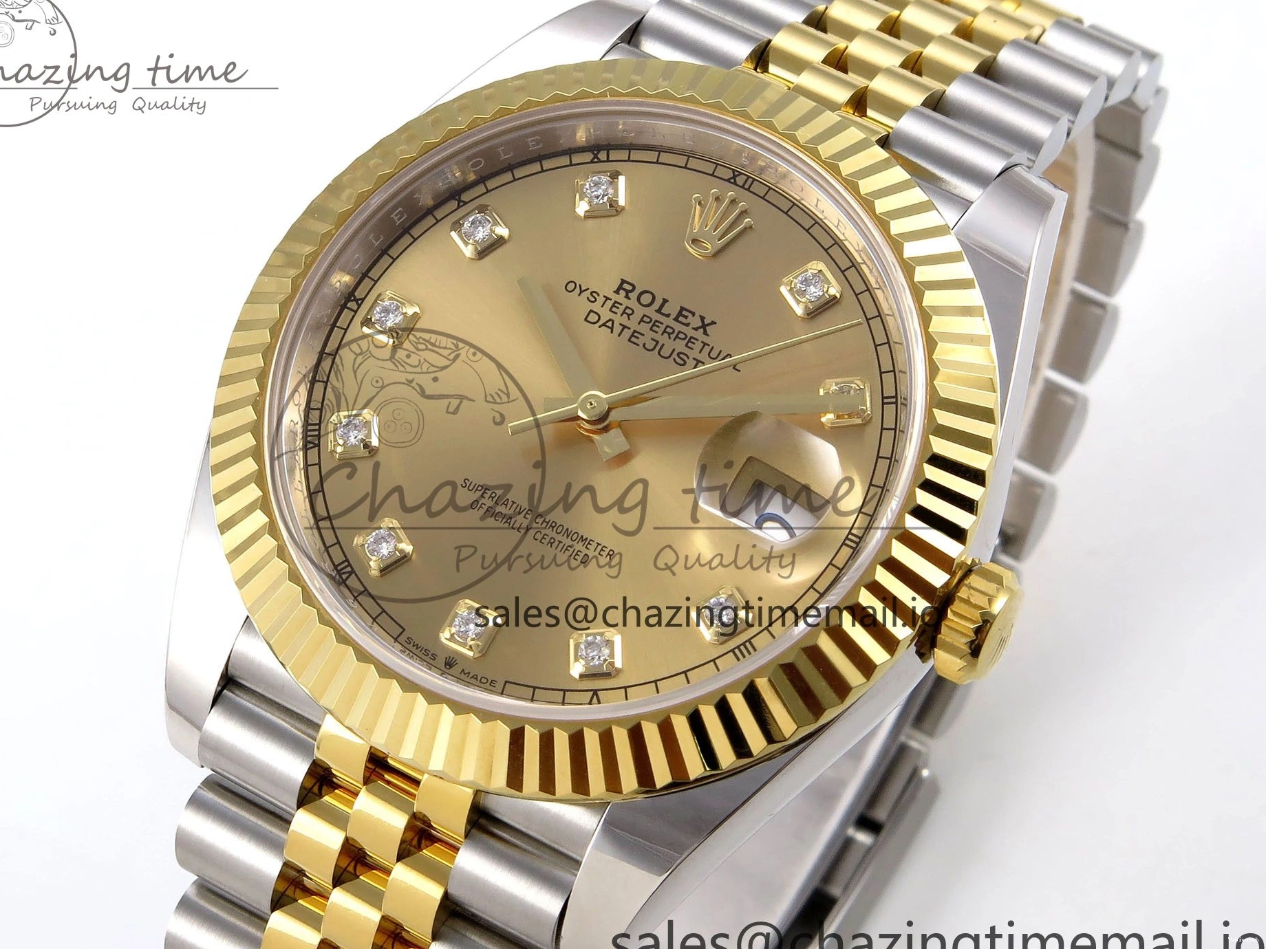 904L Edition SS on SH3235 (Gain Best Dial ARF YG 1:1 Diamonds Bracelet Weight) YG Steel DateJust 41 Jubilee 0516